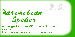 maximilian szeker business card